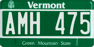 VT license plate AMH475