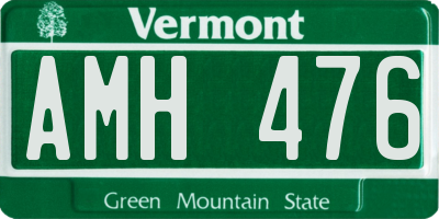 VT license plate AMH476
