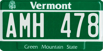 VT license plate AMH478