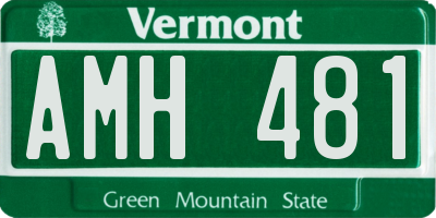 VT license plate AMH481