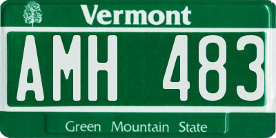 VT license plate AMH483