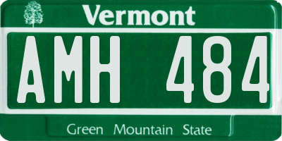 VT license plate AMH484