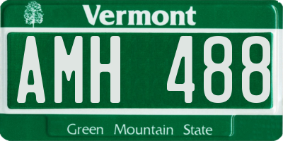 VT license plate AMH488