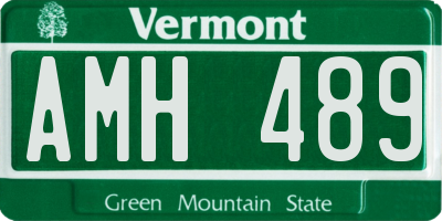 VT license plate AMH489