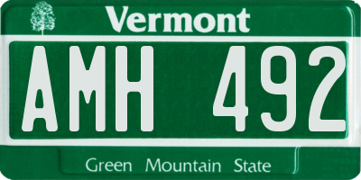VT license plate AMH492