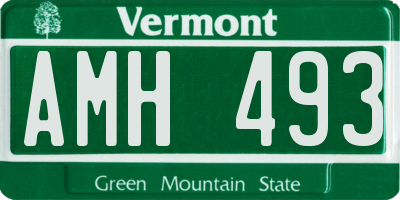 VT license plate AMH493