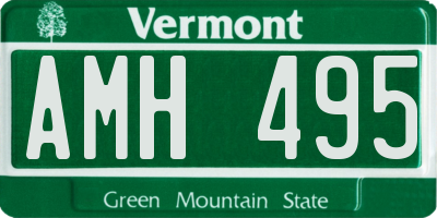 VT license plate AMH495