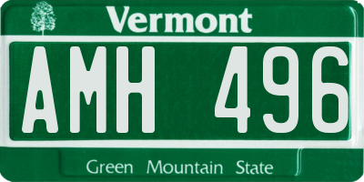 VT license plate AMH496