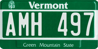 VT license plate AMH497