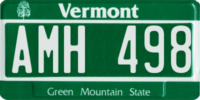 VT license plate AMH498
