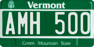 VT license plate AMH500