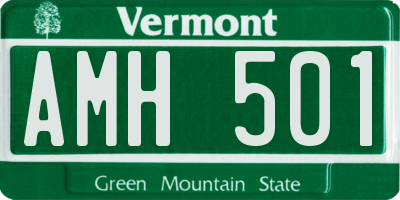 VT license plate AMH501