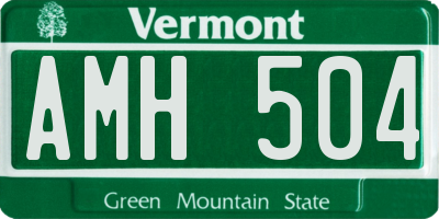 VT license plate AMH504