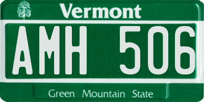 VT license plate AMH506