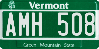 VT license plate AMH508