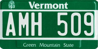 VT license plate AMH509