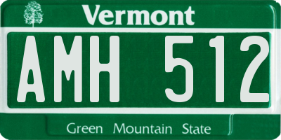 VT license plate AMH512