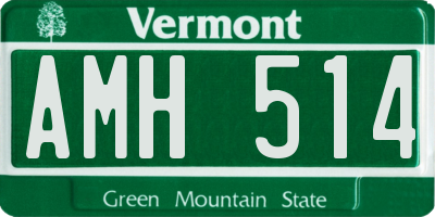 VT license plate AMH514