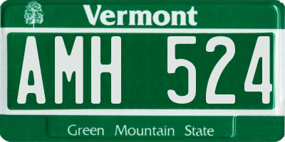 VT license plate AMH524