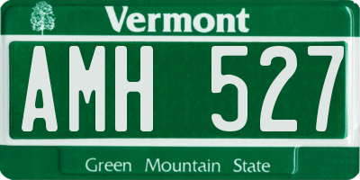 VT license plate AMH527