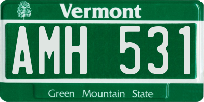 VT license plate AMH531