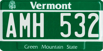 VT license plate AMH532