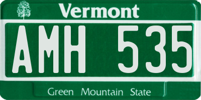 VT license plate AMH535