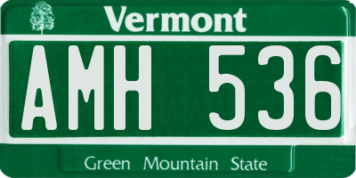 VT license plate AMH536