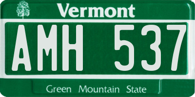 VT license plate AMH537