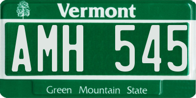 VT license plate AMH545