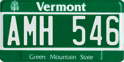 VT license plate AMH546