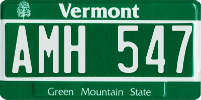 VT license plate AMH547
