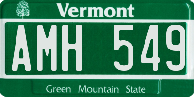 VT license plate AMH549