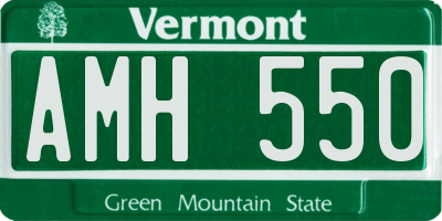 VT license plate AMH550