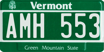 VT license plate AMH553