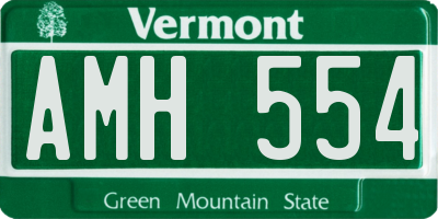 VT license plate AMH554