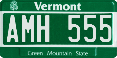VT license plate AMH555