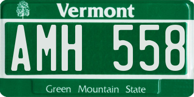 VT license plate AMH558