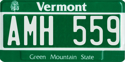 VT license plate AMH559