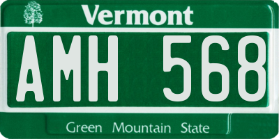 VT license plate AMH568