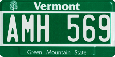 VT license plate AMH569