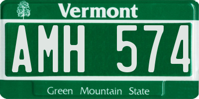 VT license plate AMH574