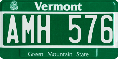 VT license plate AMH576