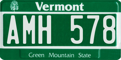 VT license plate AMH578