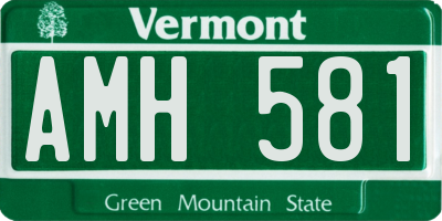 VT license plate AMH581