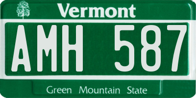 VT license plate AMH587