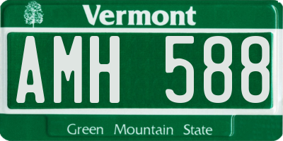 VT license plate AMH588