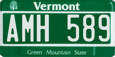 VT license plate AMH589