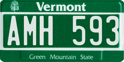 VT license plate AMH593
