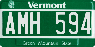 VT license plate AMH594